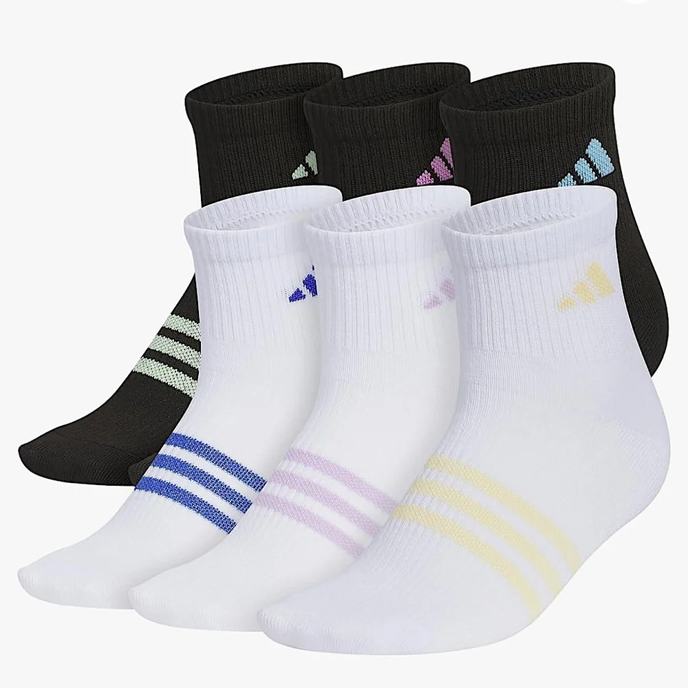 adidas Girls' Kids Superlite 3.0 Athletic Quarter Socks (6-Pair) Ankle